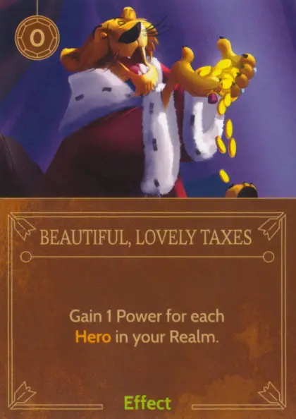 Beautiful, Lovely Taxes, Villainous Effect card