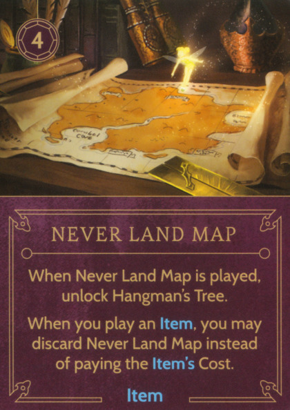 Never Land Map. Villainous Item card