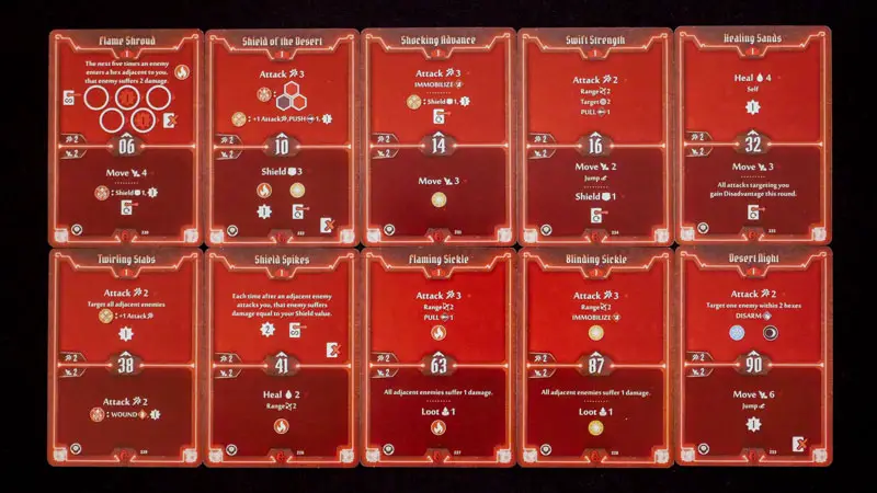 gloomhaven jotl red guard cards preview on black background