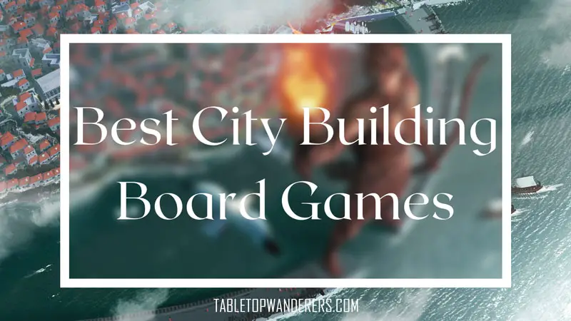 best city building board games text with a background picture