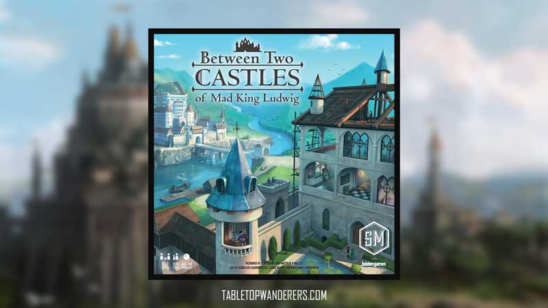 best city building games Between Two Castles game cover on a defocused bg
