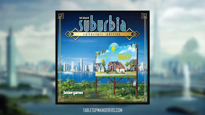 best city building games Suburbia game cover on a defocused bg
