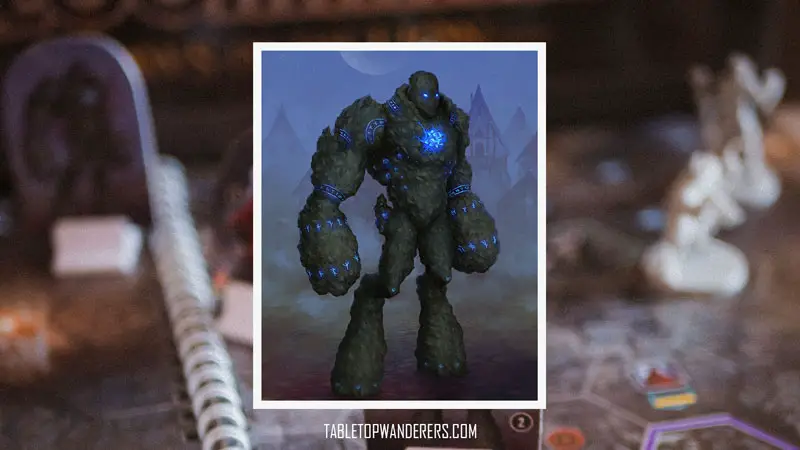 gloomhaven jaws of the lion stone golem image over a background photo