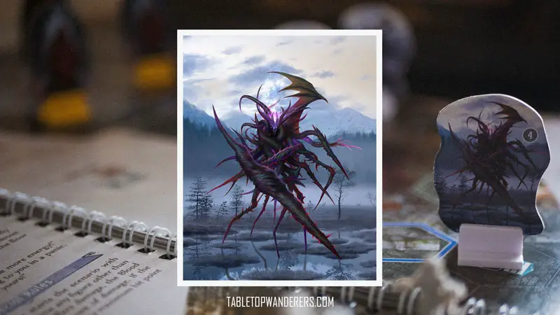 gloomhaven jaws of the lion chaos demon image over a background photo