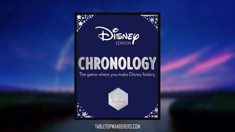 disney chronology game box image on a blurred background